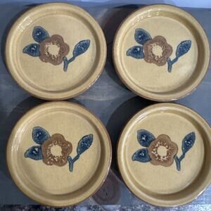 Pfaltzgraff America ~4 Coasters ~ VGUC ~ USA ~ HTF Flower Pattern